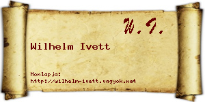 Wilhelm Ivett névjegykártya